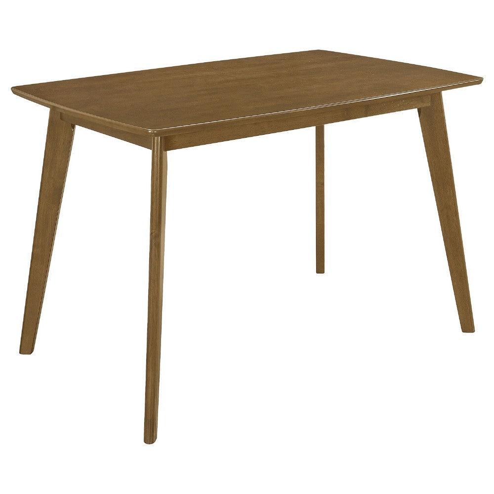 Kosy Dining Table and 4 Chairs Set | Chestnut Brown | Tan Faux Leather BM337973