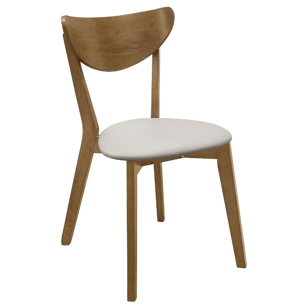 Kosy Dining Table and 4 Chairs Set | Chestnut Brown | Tan Faux Leather BM337973
