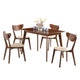 Kosy Dining Table and 4 Chairs Set | Chestnut Brown | Tan Faux Leather BM337973