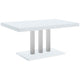 Bosy 5pc Dining Table & 4 Chair Set | White Gloss | Faux Leather BM337975