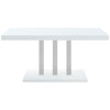 Bosy 5pc Dining Table & 4 Chair Set | White Gloss | Faux Leather BM337975
