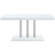 Bosy 5pc Dining Table & 4 Chair Set | White Gloss | Faux Leather BM337975