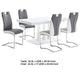 Bosy 5pc Dining Table & 4 Chair Set | White Gloss | Faux Leather BM337975