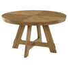 Danie 5pc Round Dining Table Set | Oak Brown Hardwood | 4 Beige Chairs BM337977