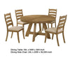 Danie 5pc Round Dining Table Set | Oak Brown Hardwood | 4 Beige Chairs BM337977
