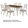 Rina 7pc Dining Table Set | Dark Brown Wood | 6 Khaki Polyester Chairs BM337979