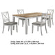 Hoa 5pc Dining Table Set | Natural Brown & White Wood | 4 Side Chairs BM337980