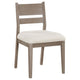Elia 5pc Dining Table Set | Coastal Gray Hardwood | 4 Ivory White Chairs BM337986