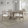 Elia 5pc Dining Table Set | Coastal Gray Hardwood | 4 Ivory White Chairs