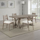 Elia 5pc Dining Table Set | Coastal Gray Hardwood | 4 Ivory White Chairs