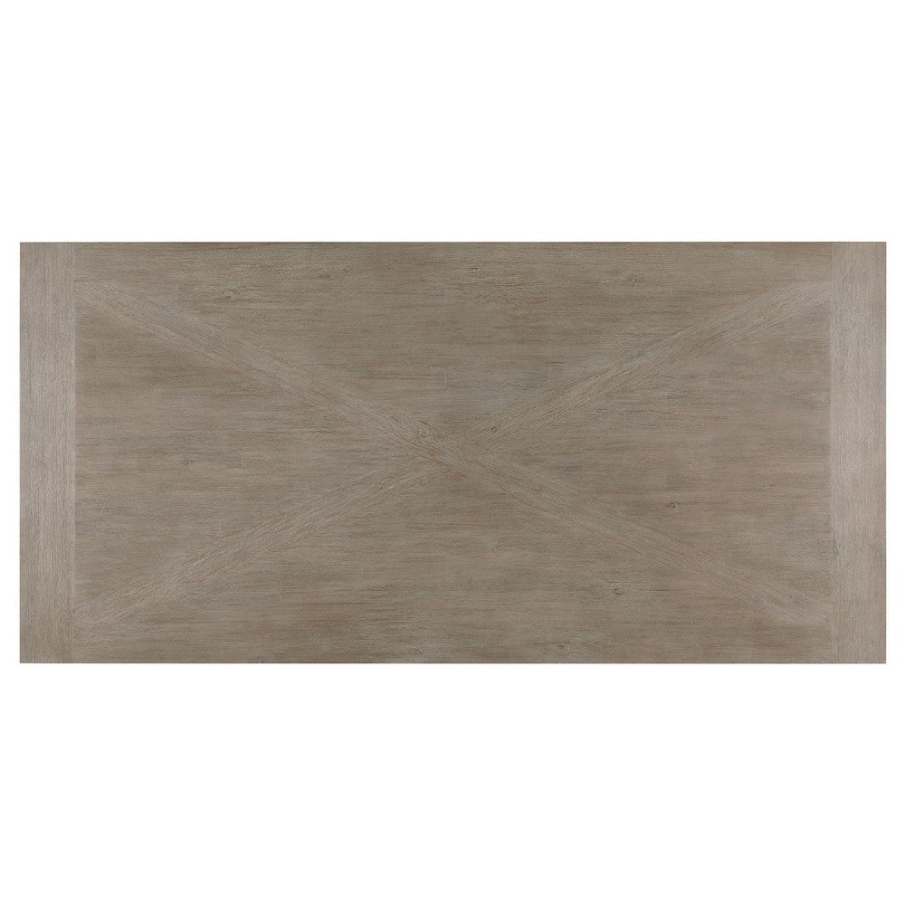 Elia 7pc Dining Table Set | Coastal Gray Hardwood | 6 Ivory White Chairs BM337987