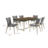 Loxy 7pc Dining Table Set | Dark Brown Wood Top | White | 6 Side Chairs BM337989