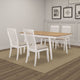 Nisa 5pc Dining Table Set | Natural Brown Wood & Off White | 4 Chairs