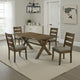 Siny 5pc Dining Table Set | Nutmeg Brown Finish | 4 Padded Side Chairs