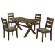Siny 5pc Dining Table Set | Nutmeg Brown Finish | 4 Padded Side Chairs