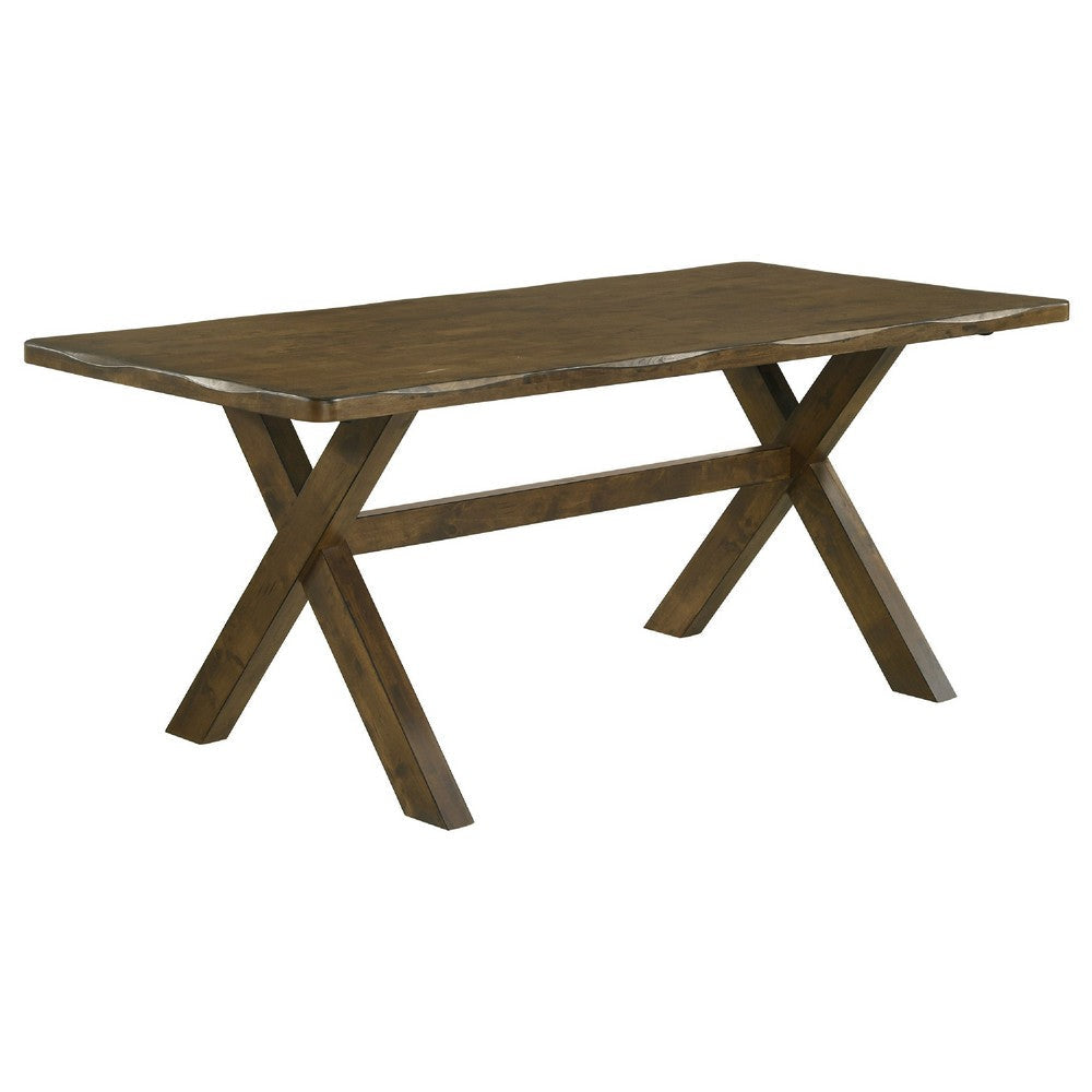 Siny 6pc Dining Table Set | Nutmeg Brown Finish | 4 Padded Chairs | 1 Bench BM337995