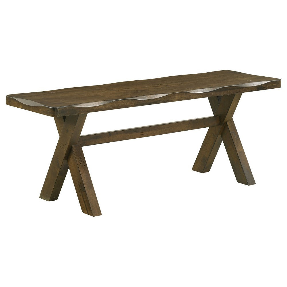 Siny 6pc Dining Table Set | Nutmeg Brown Finish | 4 Padded Chairs | 1 Bench BM337995