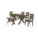 Siny 6pc Dining Table Set | Nutmeg Brown Finish | 4 Padded Chairs | 1 Bench BM337995