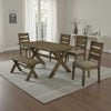 Siny 6pc Dining Table Set | Nutmeg Brown Finish | 4 Padded Chairs | 1 Bench