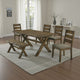 Siny 6pc Dining Table Set | Nutmeg Brown Finish | 4 Padded Chairs | 1 Bench