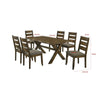 Siny 7pc Dining Table Set | Nutmeg Brown Finish | 6 Padded Side Chairs BM337996