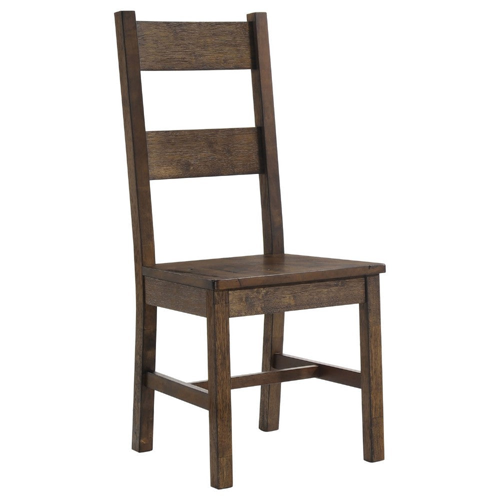 Caly 5pc Dining Table Set | Golden Brown | 4 Side Chairs | Beige Seats BM337997