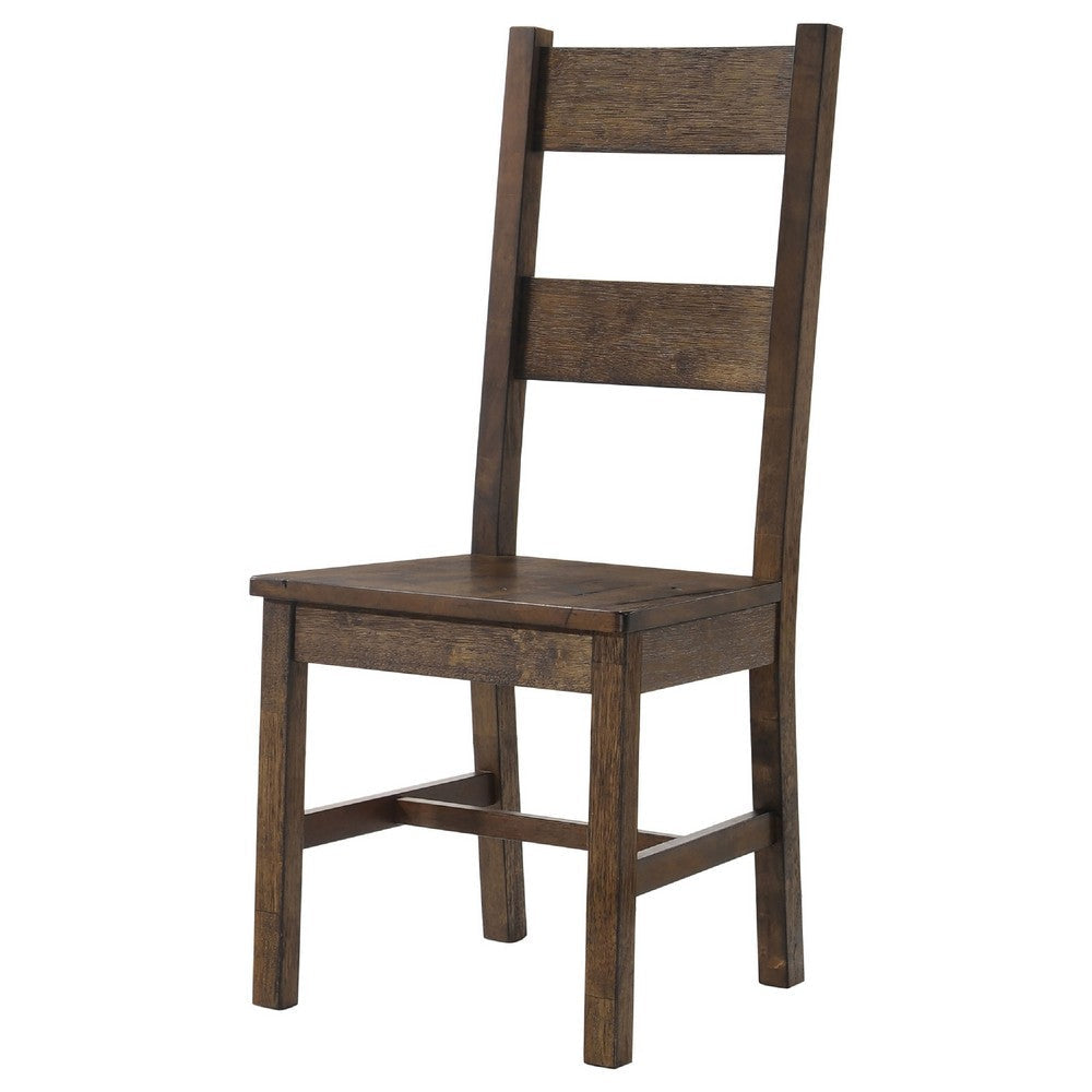 Caly 5pc Dining Table Set | Golden Brown | 4 Side Chairs | Beige Seats BM337997