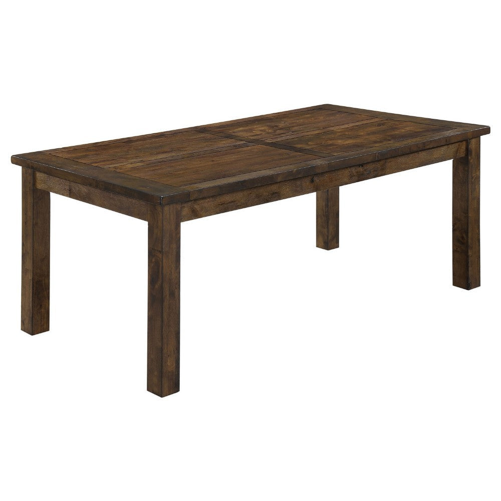 Caly 7pc Dining Table Set | Golden Brown | 6 Side Chairs | Beige Seats BM337998