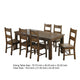 Caly 7pc Dining Table Set | Golden Brown | 6 Side Chairs | Beige Seats BM337998