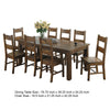 Caly 9pc Dining Table Set | Golden Brown | 8 Side Chairs | Beige Seats BM337999
