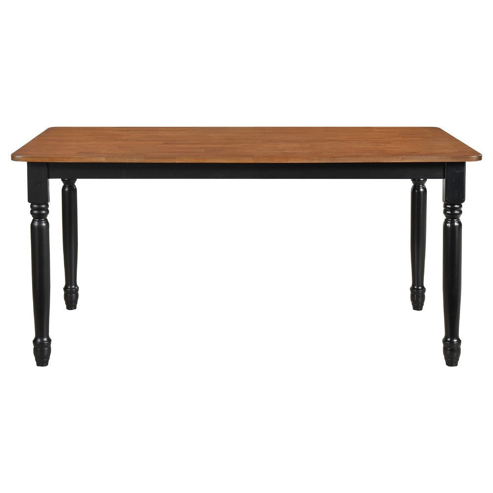 Halie 5pc Dining Table Set | Walnut Brown Wood | 4 Spindle Back Chairs BM338005