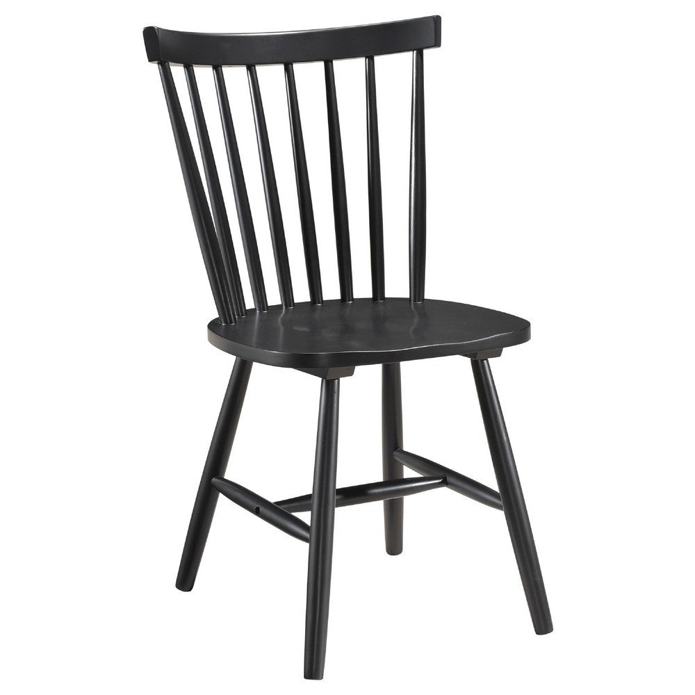 Halie 5pc Dining Table Set | Walnut Brown Wood | 4 Spindle Back Chairs BM338005