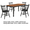 Halie 5pc Dining Table Set | Walnut Brown Wood | 4 Spindle Back Chairs BM338005