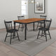 Halie 5pc Dining Table Set | Walnut Brown Wood | 4 Spindle Back Chairs