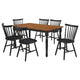 Halie 7pc Dining Table Set | Walnut Brown Wood | 6 Spindle Back Chairs