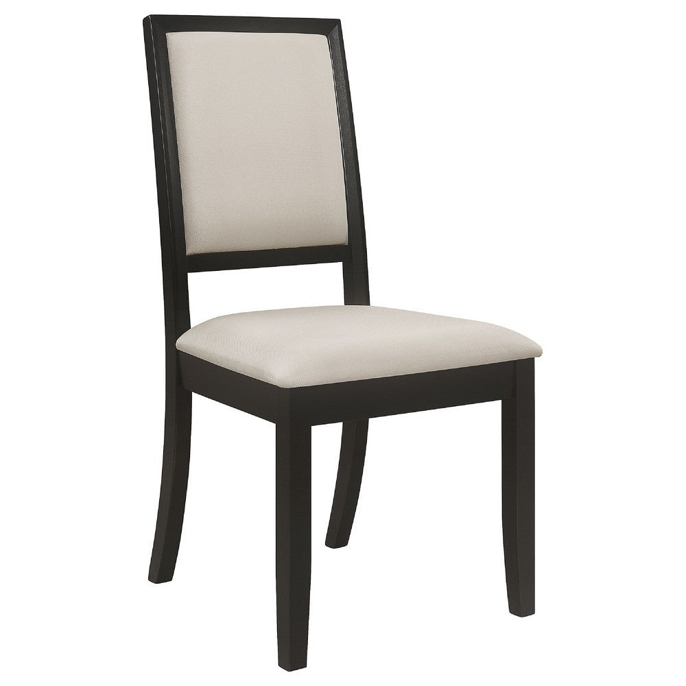 Lela 5pc Extendable Dining Table and 4 Chair Set | Black and Ivory BM338011