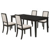 Lela 5pc Extendable Dining Table and 4 Chair Set | Black and Ivory