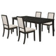 Lela 5pc Extendable Dining Table and 4 Chair Set | Black and Ivory