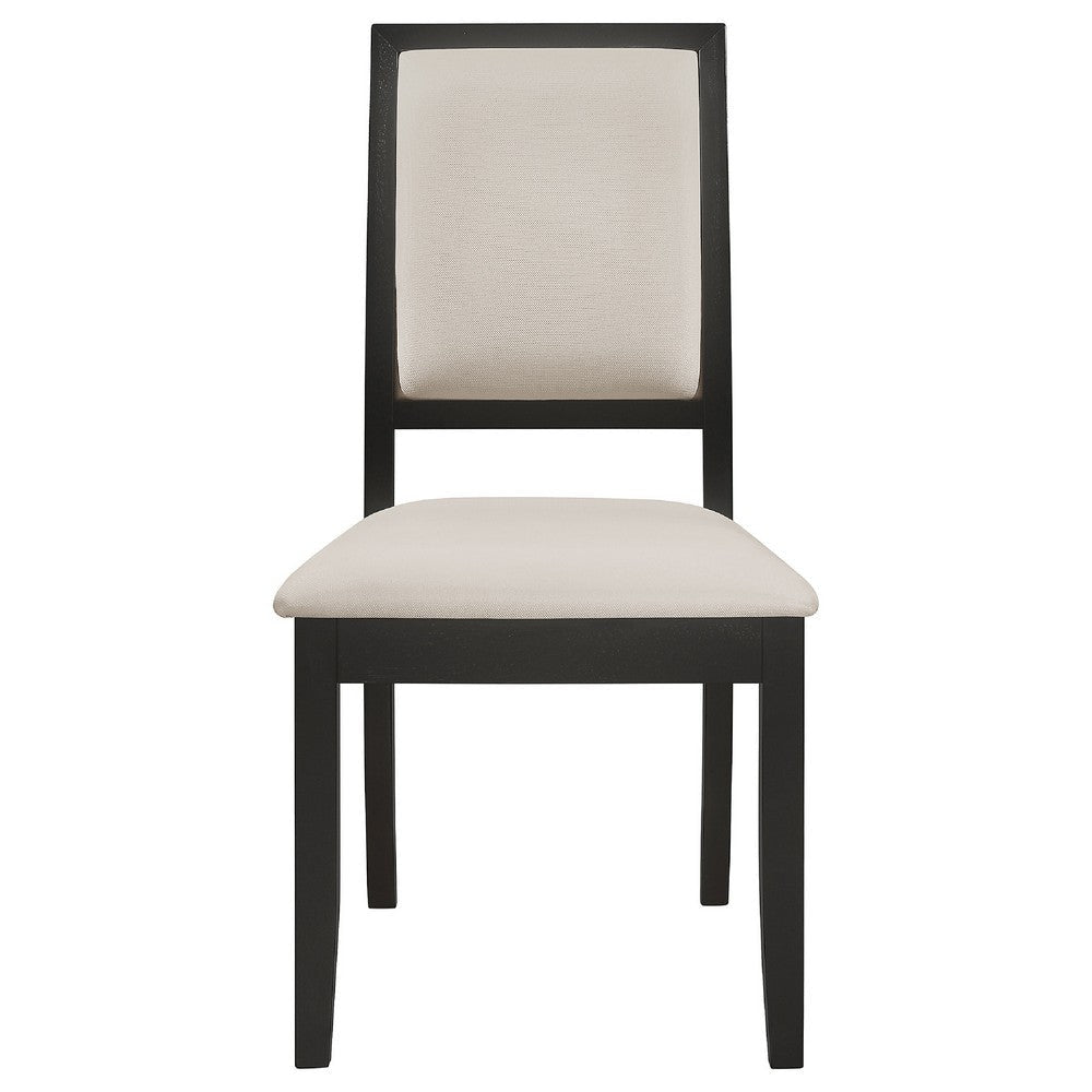 Lela 7pc Extendable Dining Table and 6 Chair Set | Black and Ivory BM338012