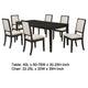 Lela 7pc Extendable Dining Table and 6 Chair Set | Black and Ivory BM338012