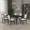 Lela 7pc Extendable Dining Table and 6 Chair Set | Black and Ivory