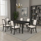Lela 7pc Extendable Dining Table and 6 Chair Set | Black and Ivory