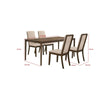 Wela 5pc Dining Table Set with 4 Latte Twill Chairs | Walnut Brown BM338013