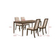 Wela 5pc Dining Table Set with 4 Latte Twill Chairs | Walnut Brown BM338013