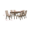 Wela 7pc Dining Table Set with 6 Latte Twill Chairs | Walnut Brown BM338014
