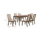 Wela 7pc Dining Table Set with 6 Latte Twill Chairs | Walnut Brown BM338014