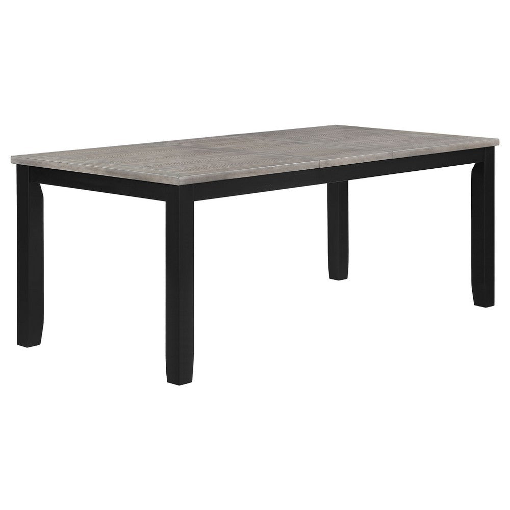 Elina 5pc Extendable Dining Table with 4 Chairs | Farmhouse Gray Black BM338015