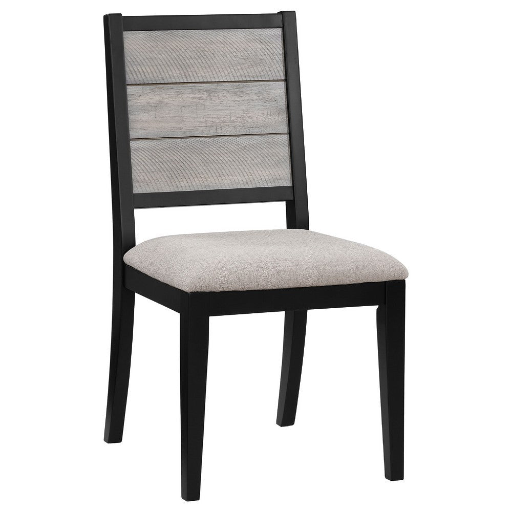 Elina 5pc Extendable Dining Table with 4 Chairs | Farmhouse Gray Black BM338015