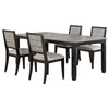 Elina 5pc Extendable Dining Table with 4 Chairs | Farmhouse Gray, Black
