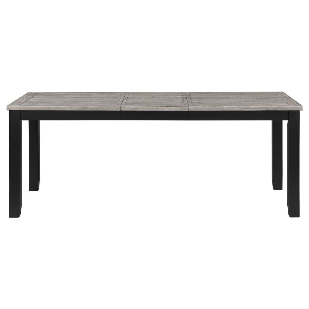 Elina 7pc Extendable Dining Table with 6 Chairs | Farmhouse Gray Black BM338016